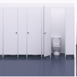 EXTRA high-class shower partitions and toilet cubicles