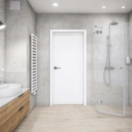 Pentagonal shower enclosures