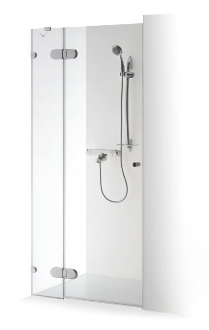 Shower door with wall panel IEVA PLUS