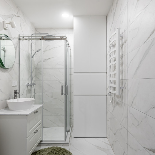 Shower enclosure VESTA. Collection: Aesthetics. Interior: Dovilės interjeras. Photographer: Benas...